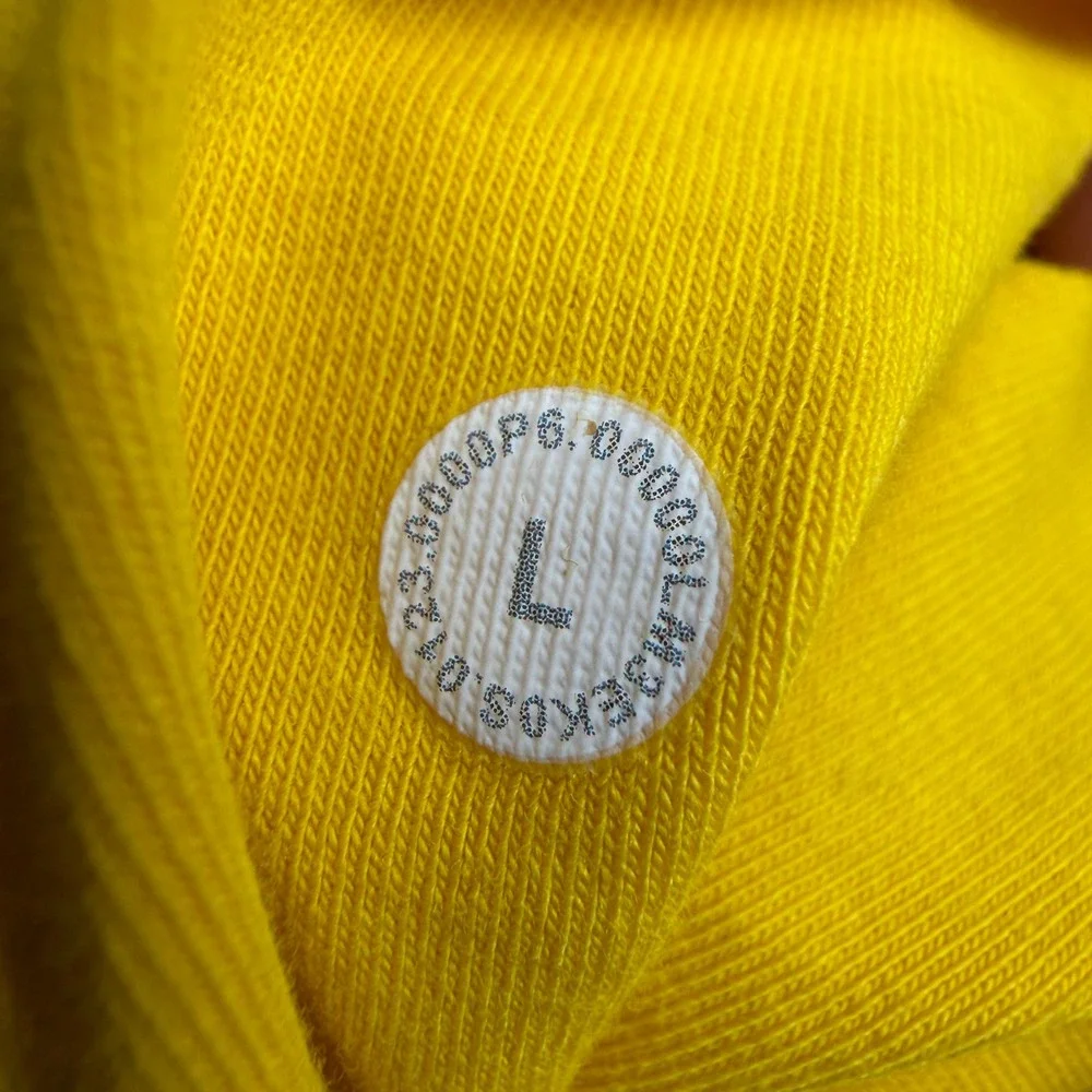 Lululemon City Sweat Pullover Hoodie‎ Mens L Yellow Raglan Sleeve Performance